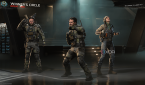The top 3 players at the end of a multiplayer lobby in Black Ops 7.