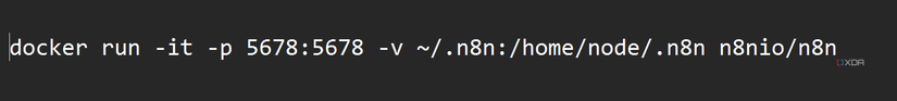 Screenshot of command that helps save n8n workflow locally