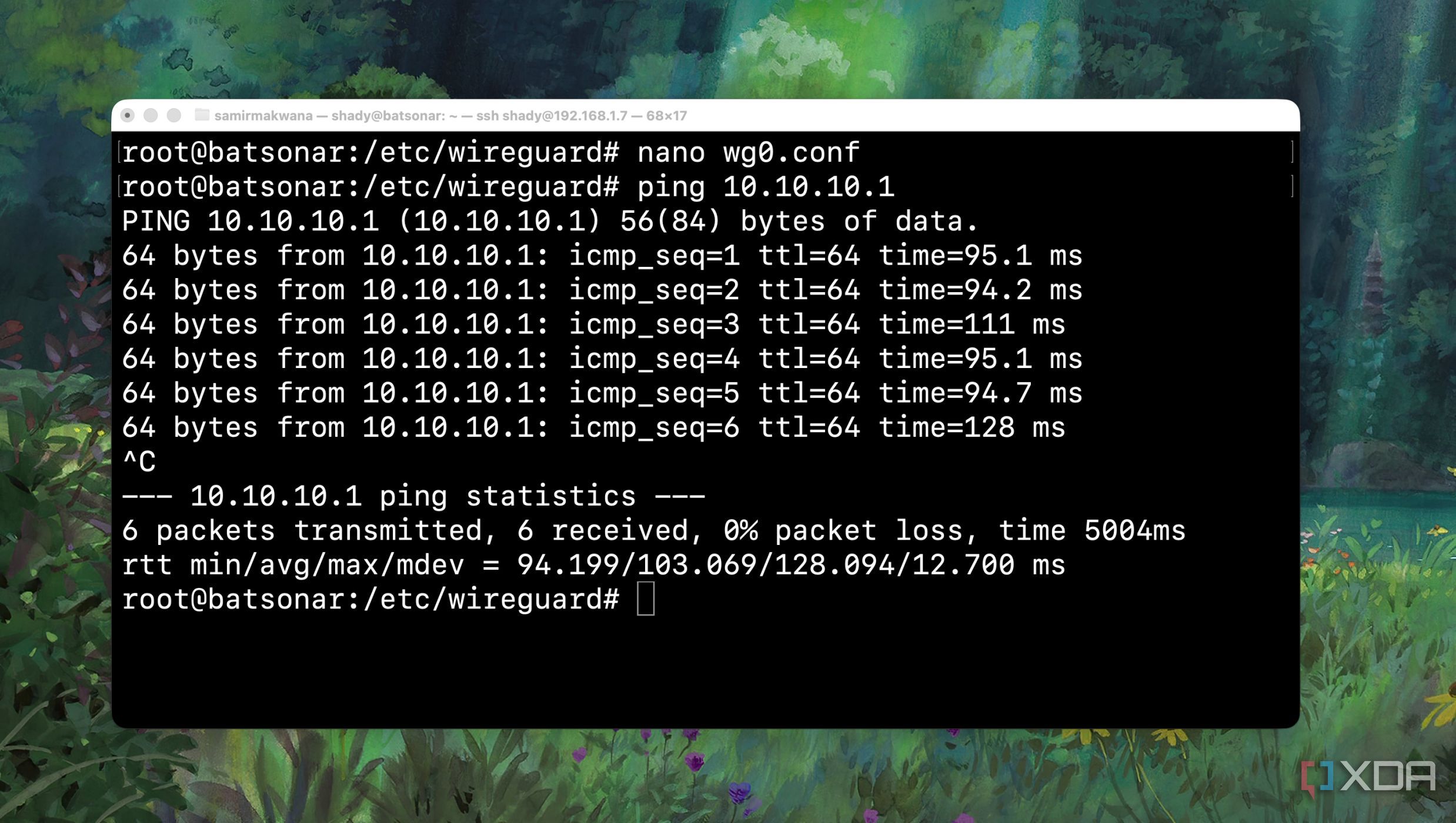 Testing the WireGuard Configuration and getting the result