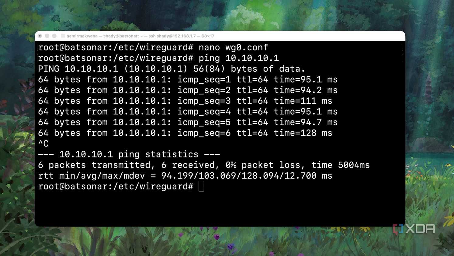 Testing the WireGuard Configuration and getting the result