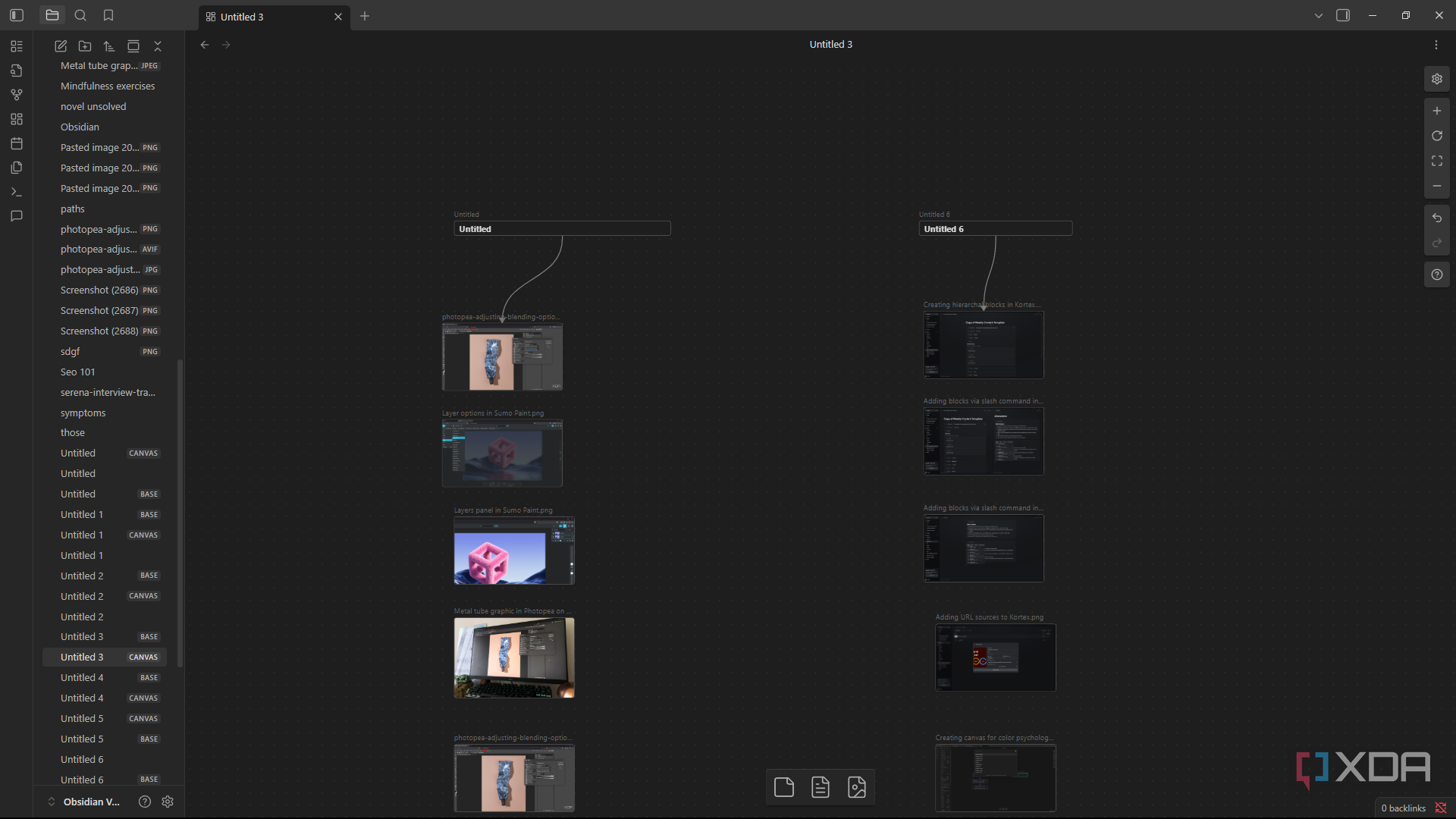 Connecting image files to projects in Obsidian Canvas