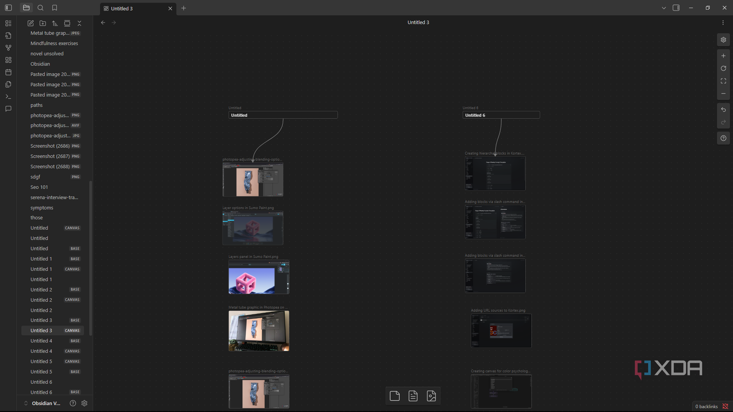 Connecting image files to projects in Obsidian Canvas