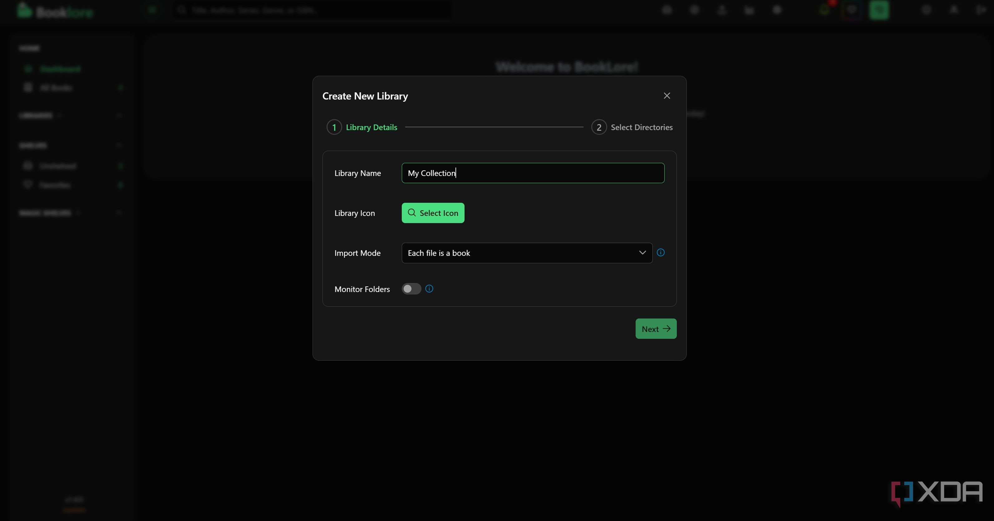Create library in BookLore
