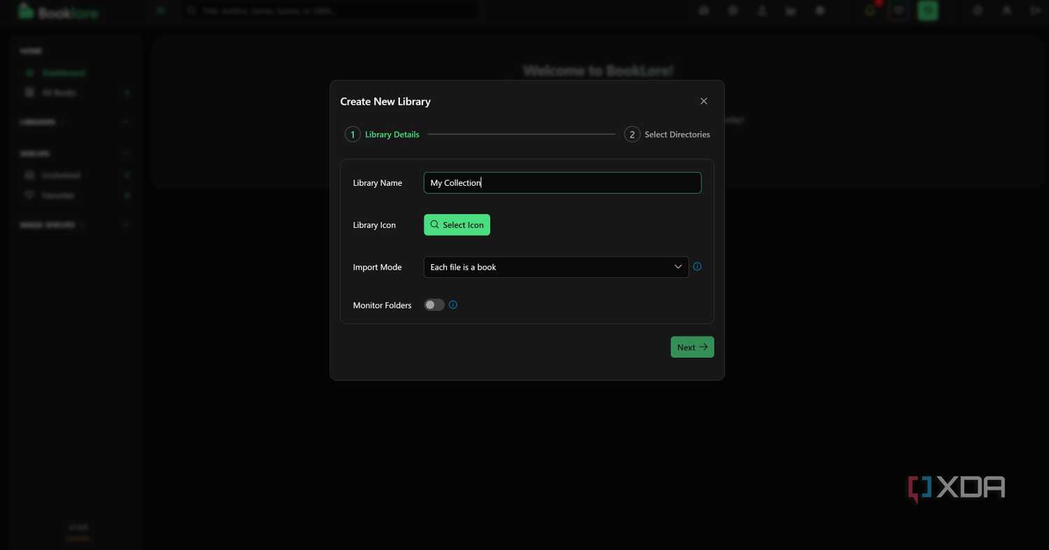 Create library in BookLore