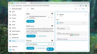 Creating an automation for motion detection event