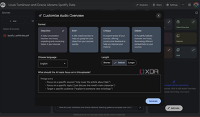 Customize Audio Overview pop up in NotebookLM