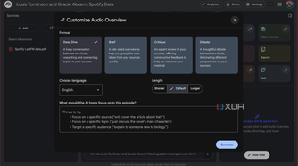 Customize Audio Overview pop up in NotebookLM