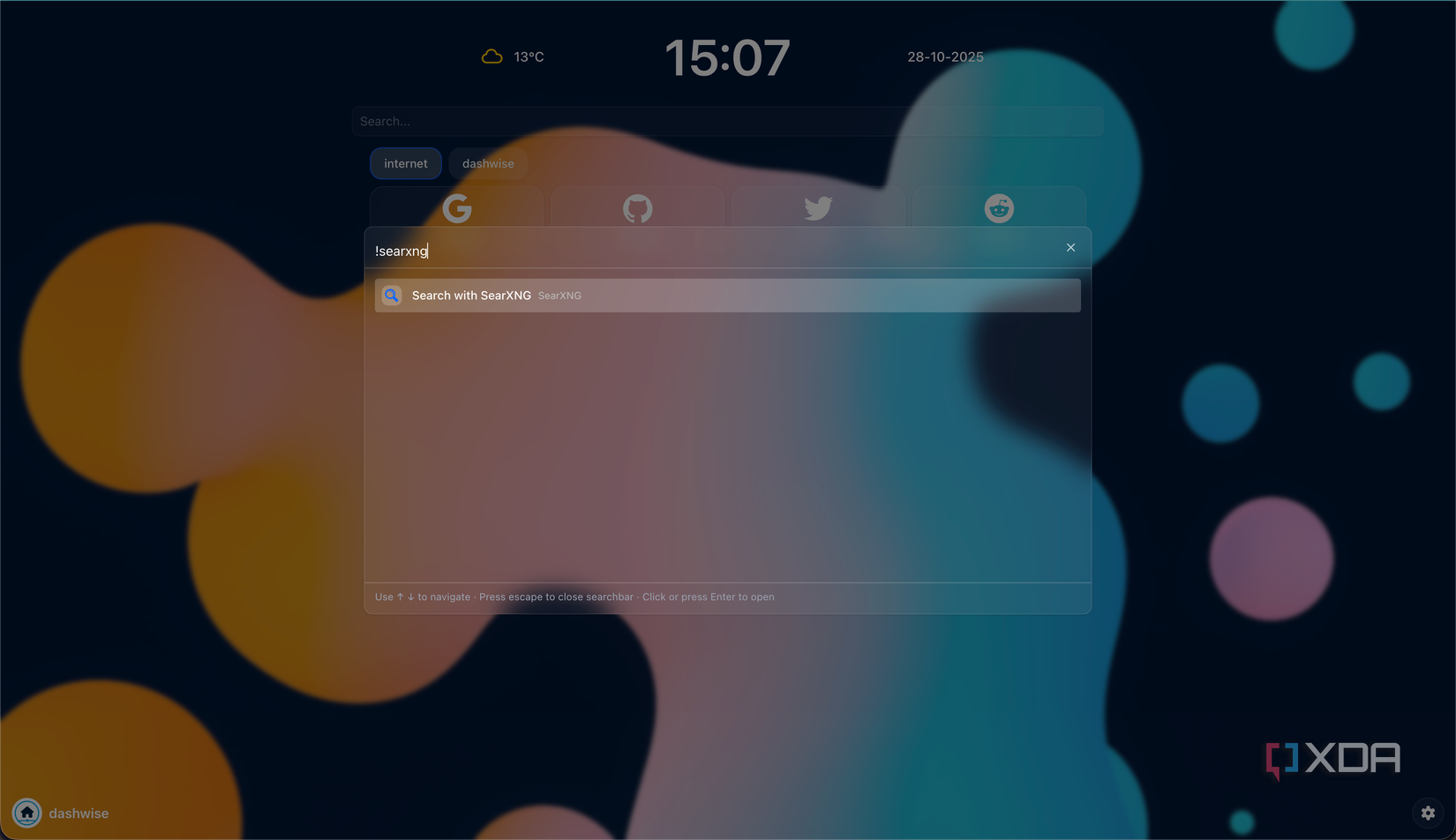 Explosión de búsqueda Dashwise
