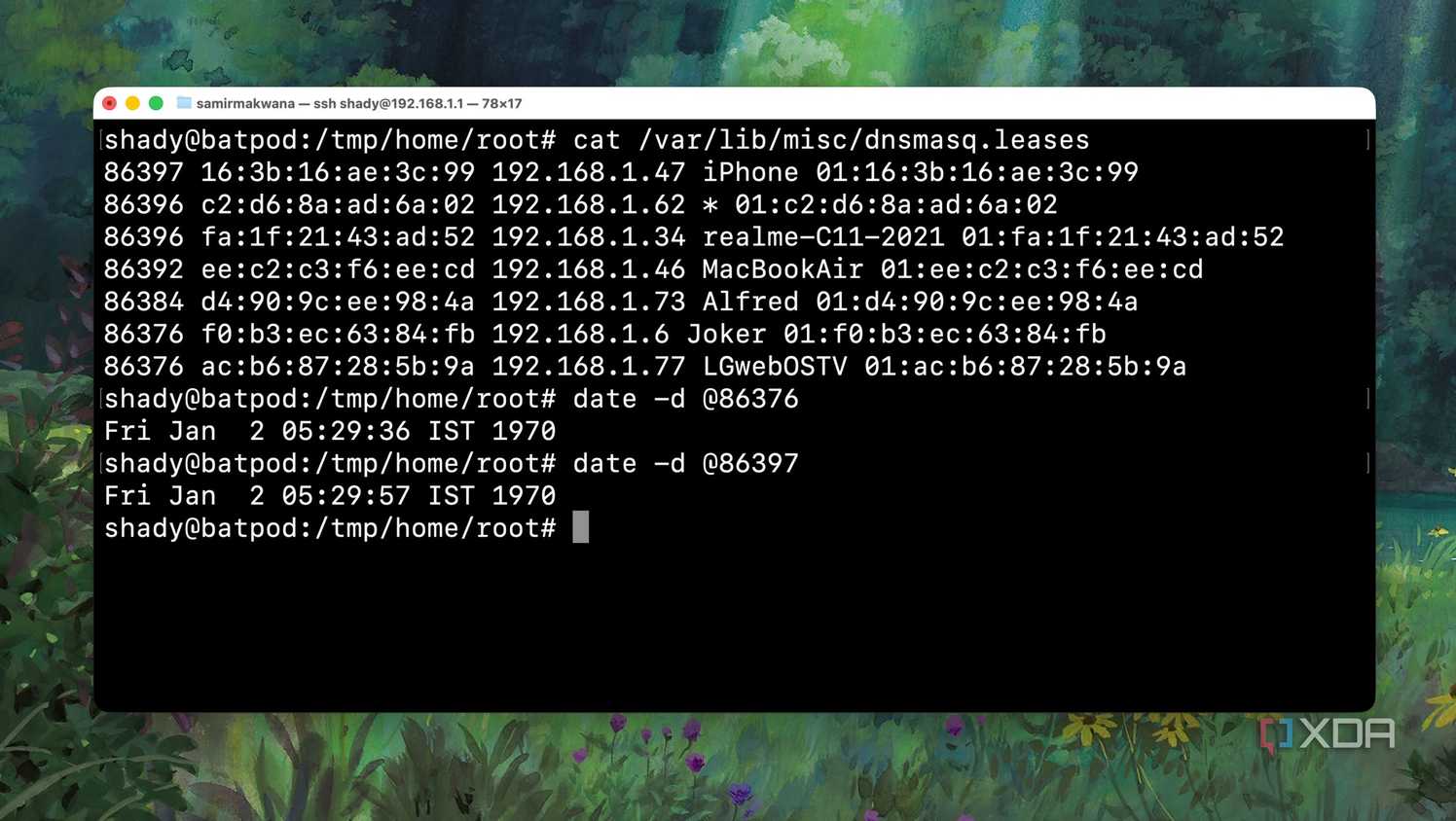 Checking the DHCP Lease Expiry time using Terminal commands