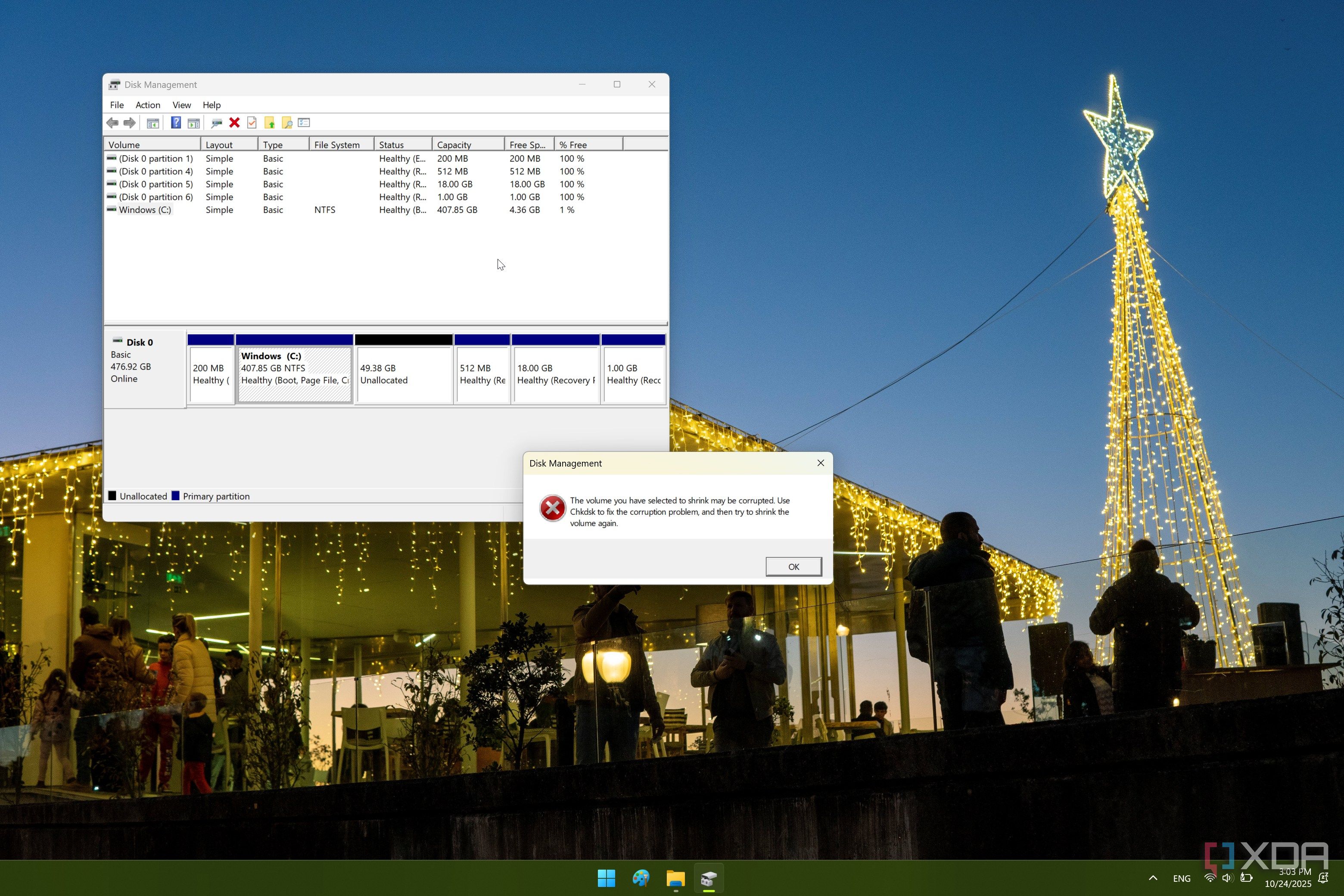I tried managing partitions on Windows 11, and it needs a true GParted ...