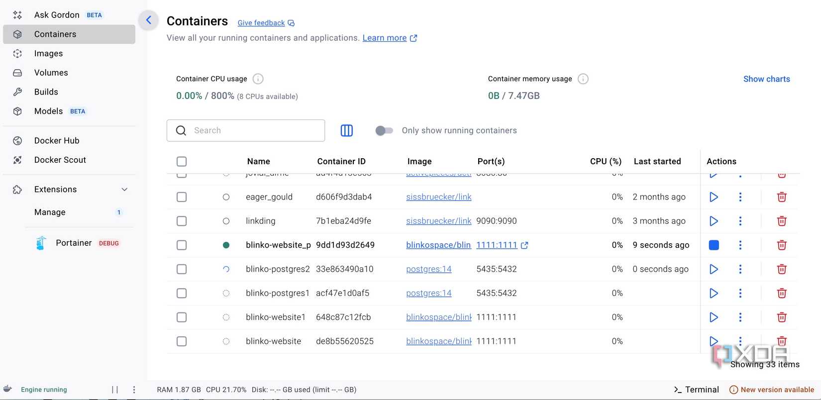 Docker app for Mac