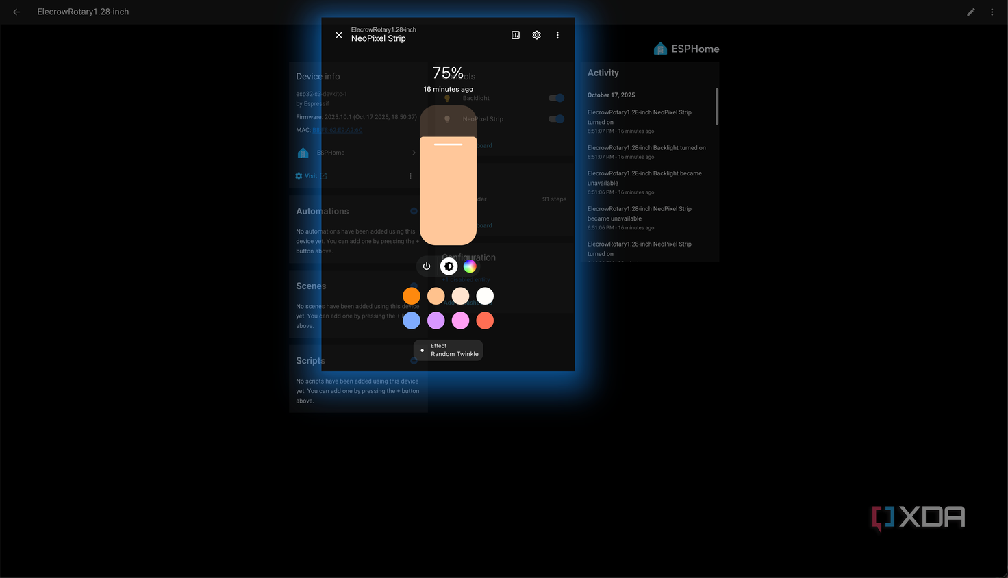 elecrow 1.28 rotary neopixel home assistant