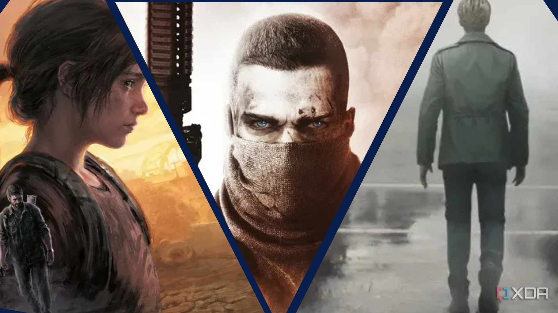 The Last of Us, Spec ops: The Line, and Silent Hill 2 images in a collage