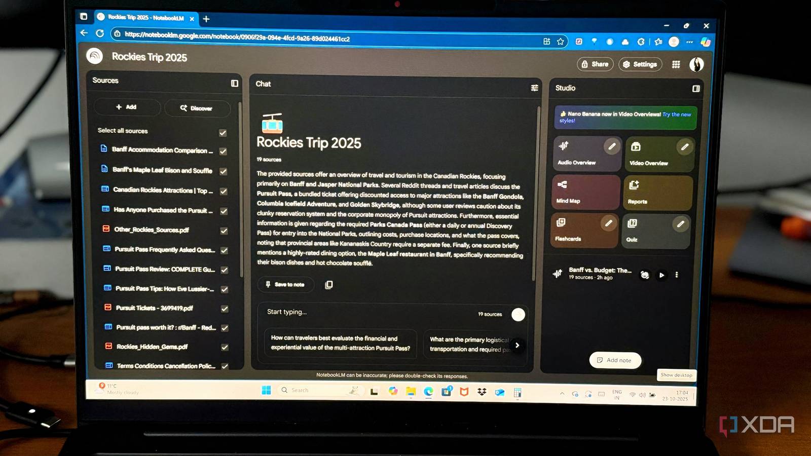 Photo of Notebook LLM open on laptop