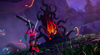 Wielding a chainsaw at Doja Cat in Fortnitemares 2025.