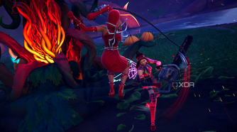 Boss fight against Doja Cat's Queen of Thorns in Fortnitemares 2025.