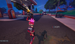 Wielding a chainsaw at a gas station in Fortnitemares 2025.