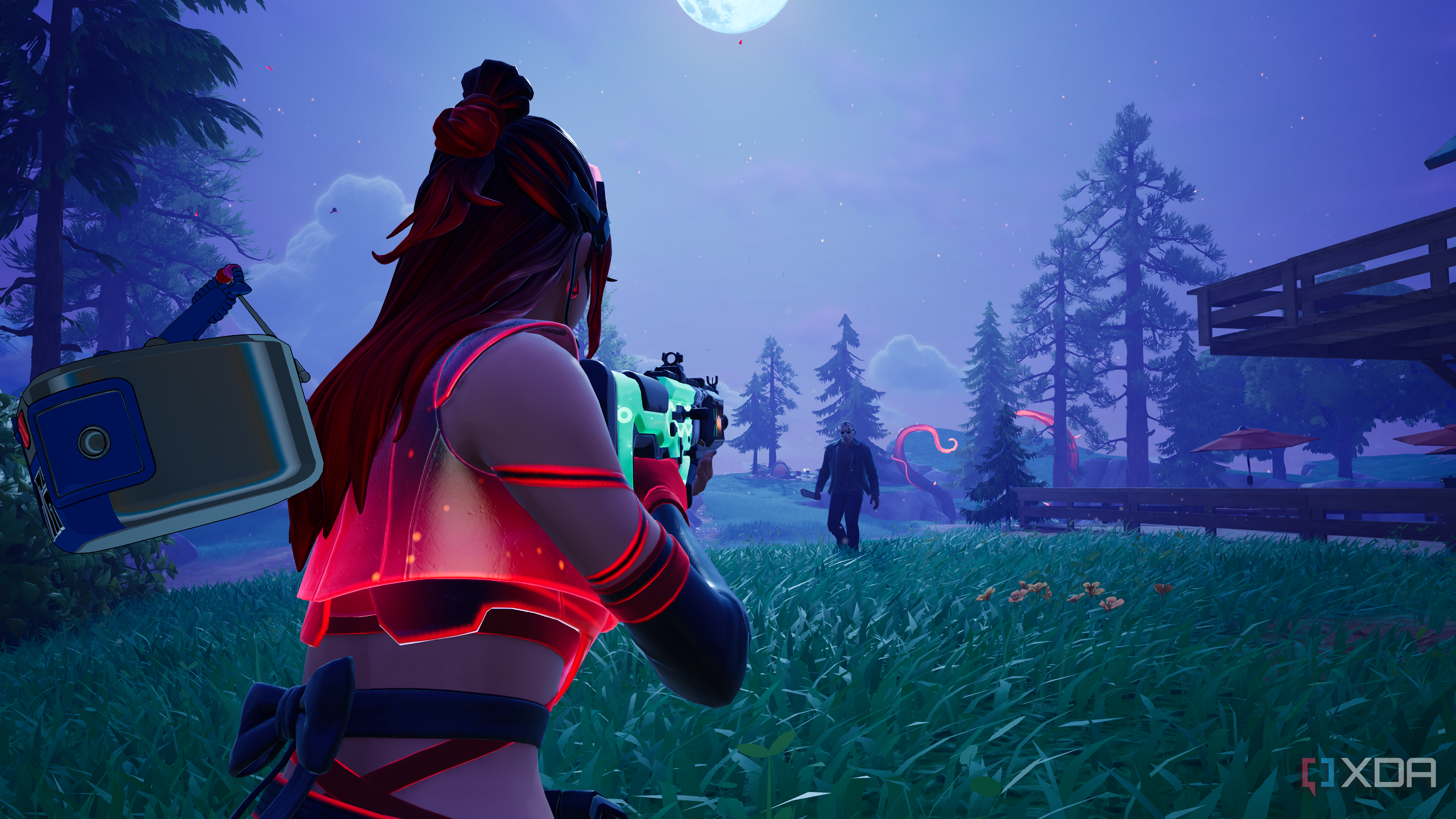 AJason voorhees approaching in Fortnitemares 2025.