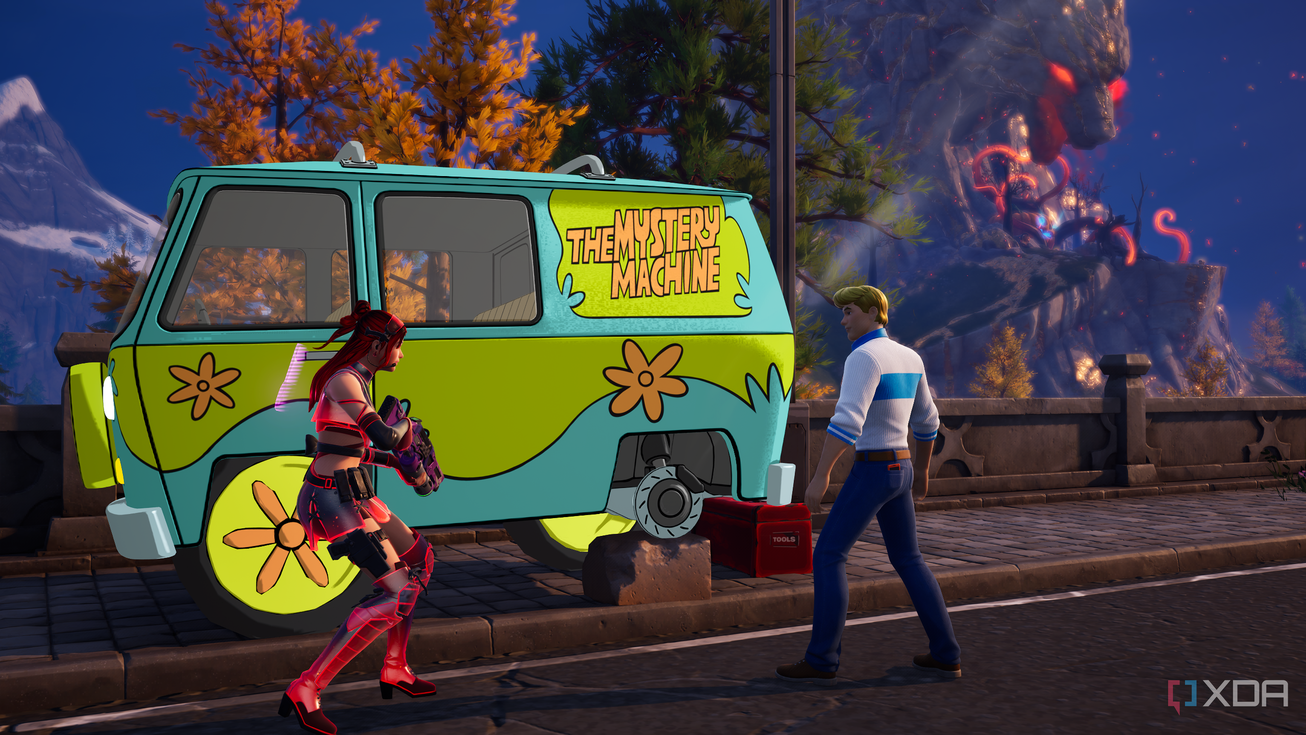 Fred and the Mystery Machine in Fortnitemares 2025.