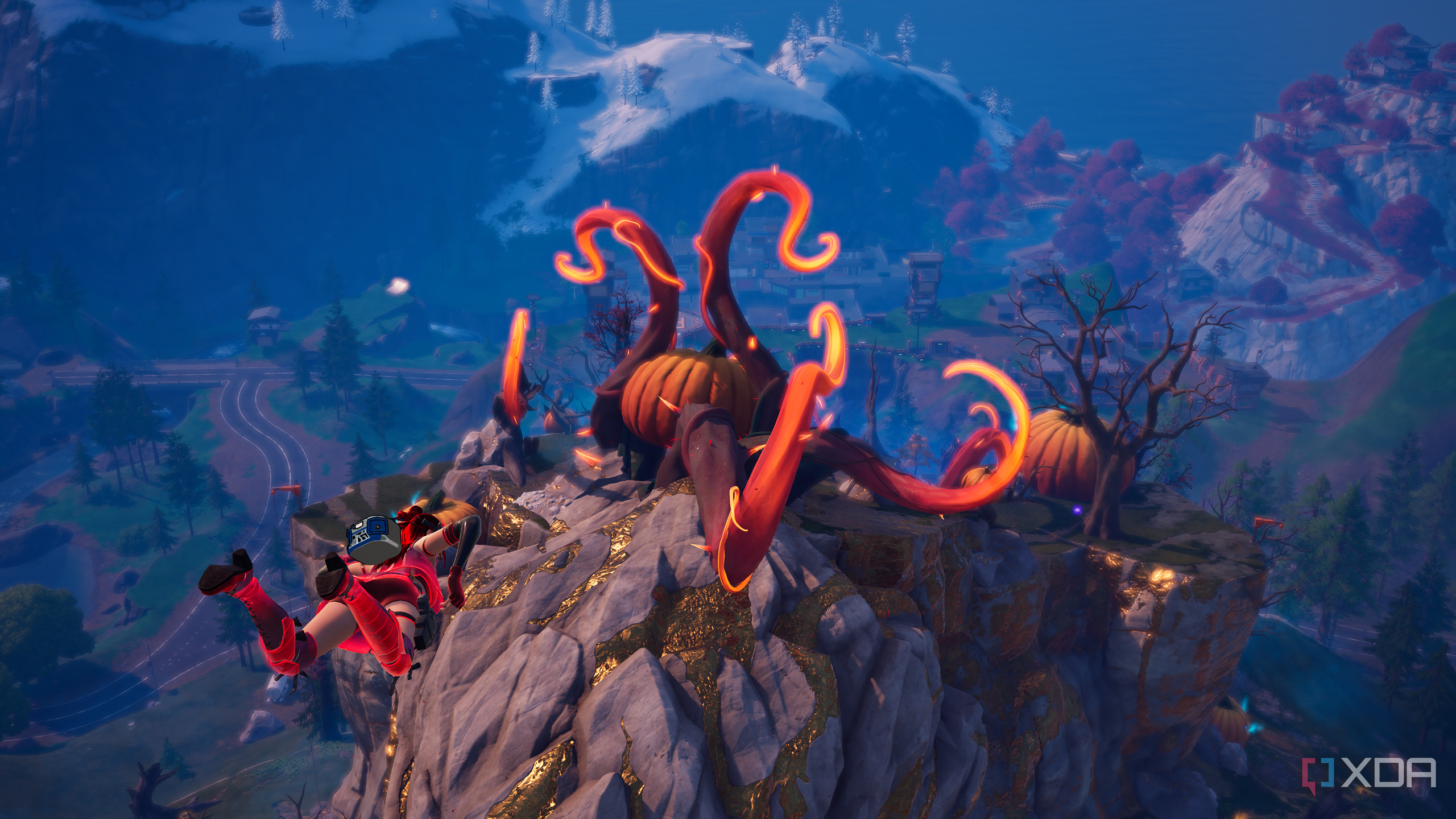 A huge pumpkin patch outgrowth in Fortnitemares 2025.
