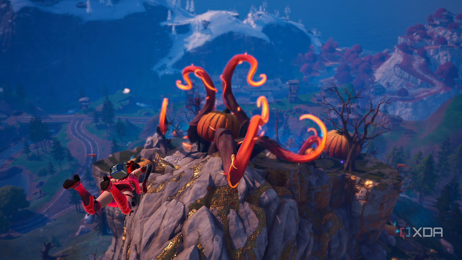 A huge pumpkin patch outgrowth in Fortnitemares 2025.