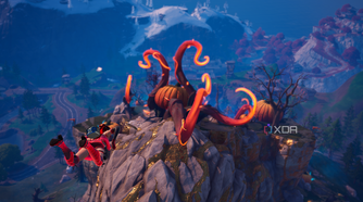 A huge pumpkin patch outgrowth in Fortnitemares 2025.