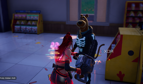 The player and Scooby-Doo interacting in Fortnitemares 2025.