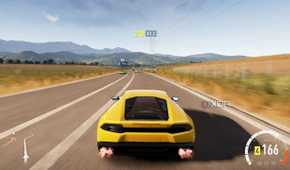 A yellow Lamborghini Huracan in Forza Horizon 2.