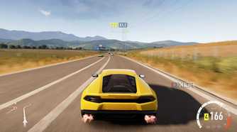 A yellow Lamborghini Huracan in Forza Horizon 2.