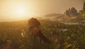 Jin riding against the setting sun in Ghost of Tsushima.