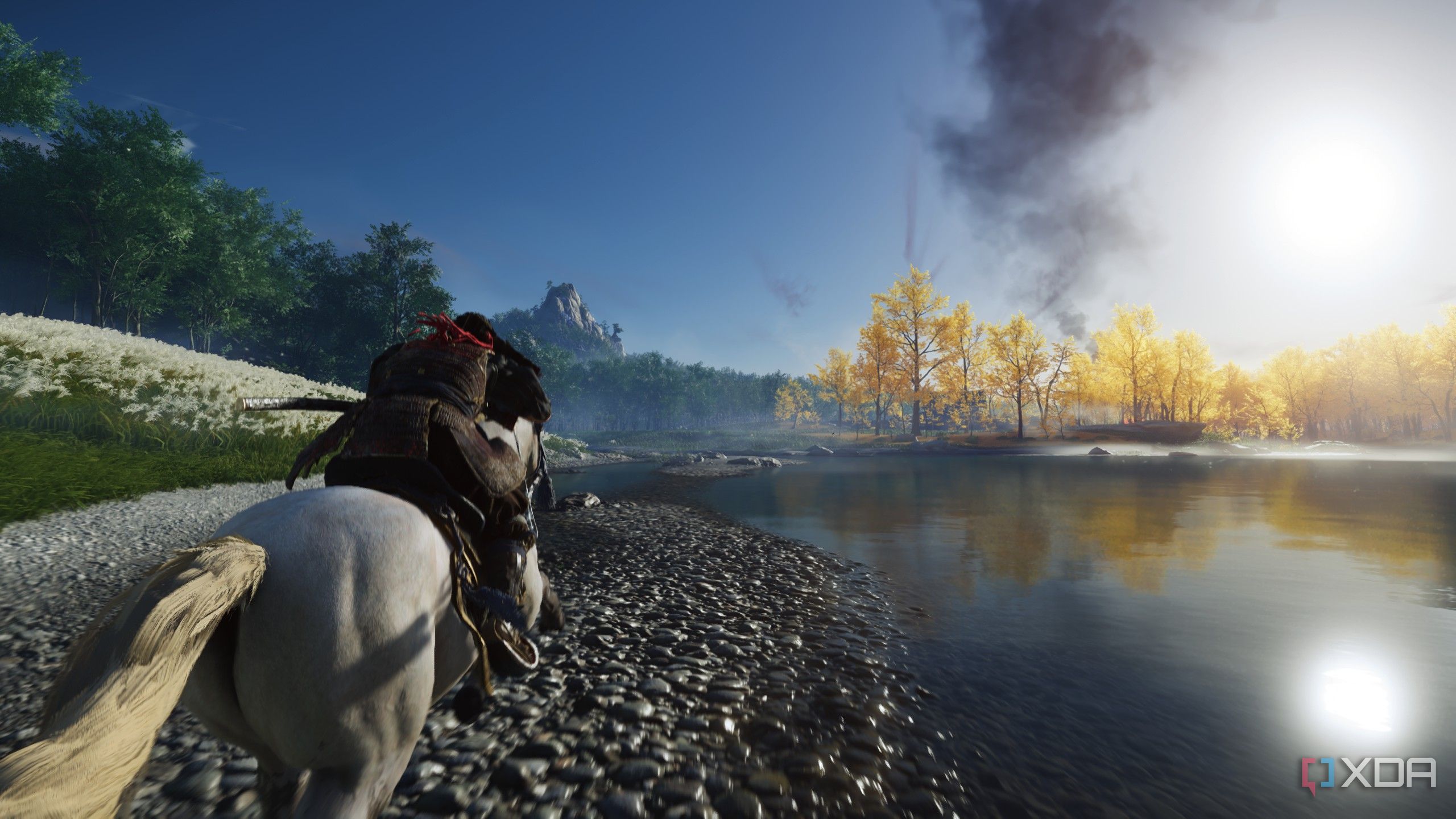 Horseriding in Ghost of Tsushima.