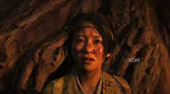 A young and bloodied Atsu in Ghost of Yotei.