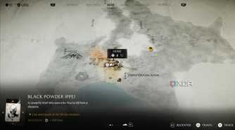 A screenshot of the map in Ghost of Yotei