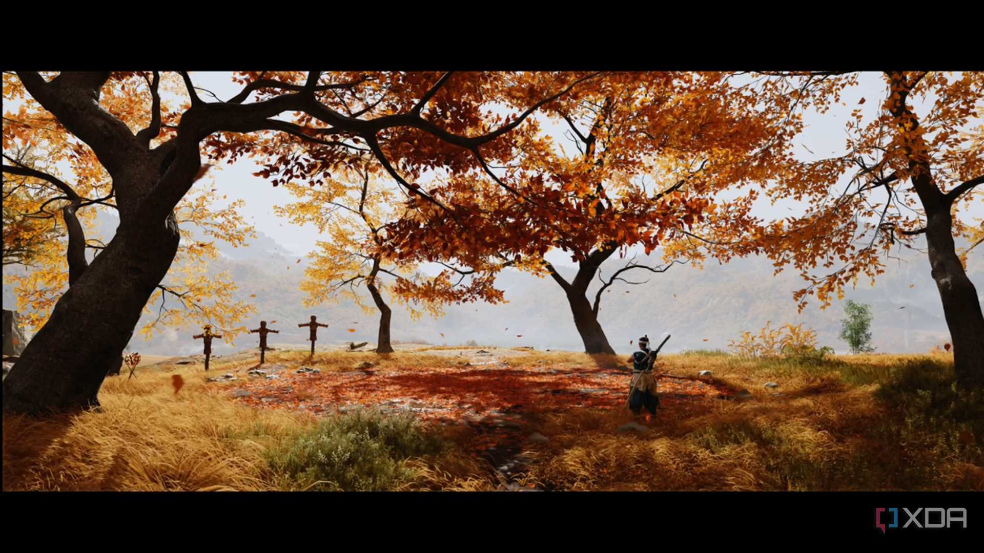 A screenshot of a cutscene from Ghost of Yotei