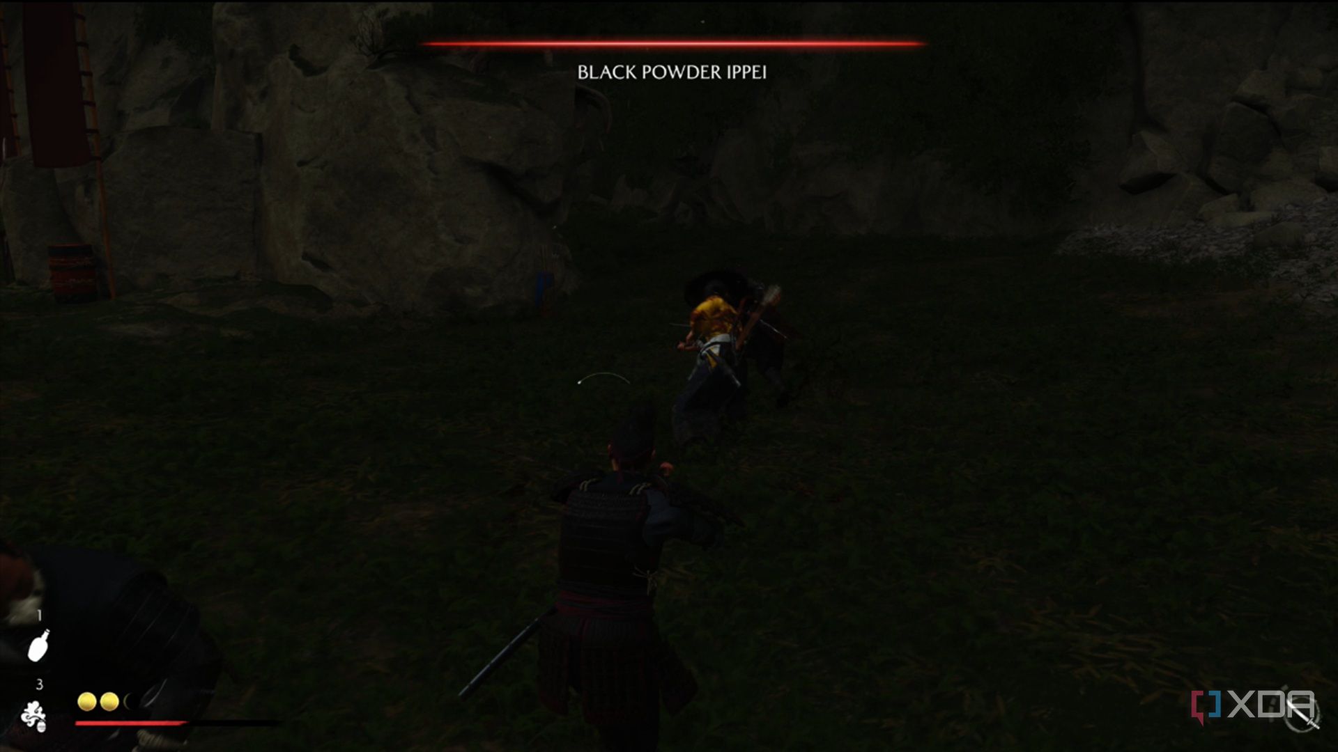 A screenshot of combat in Ghost of Yotei