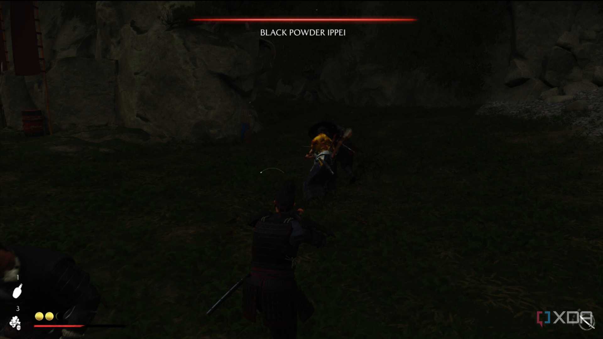 A screenshot of combat in Ghost of Yotei