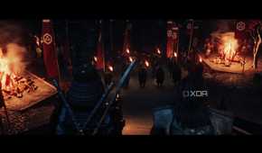 A screenshot of a cutscene in Ghost of Yotei