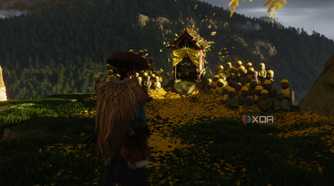 A screenshot of Atsu finding a shrine in Ghost of Yotei