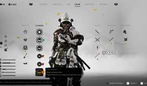 A screenshot of Atsu wearing special armor in Ghost of Yotei