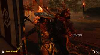 A screenshot of Atsu stealth killing an enemy in Ghost of Yotei