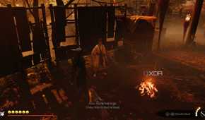A screenshot of Atsu rescuing a prisoner in Ghost of Yotei