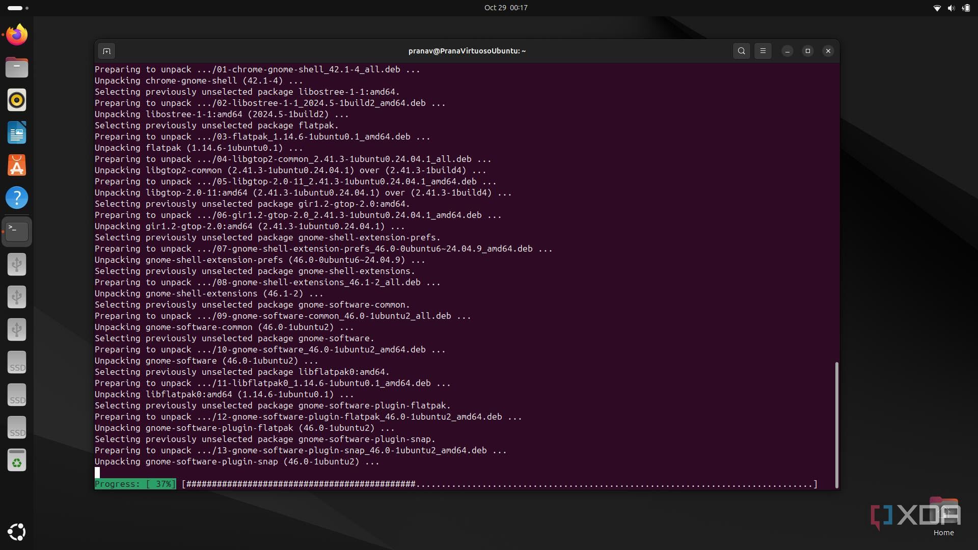 GNOME Tweaks and Extensions getting installed