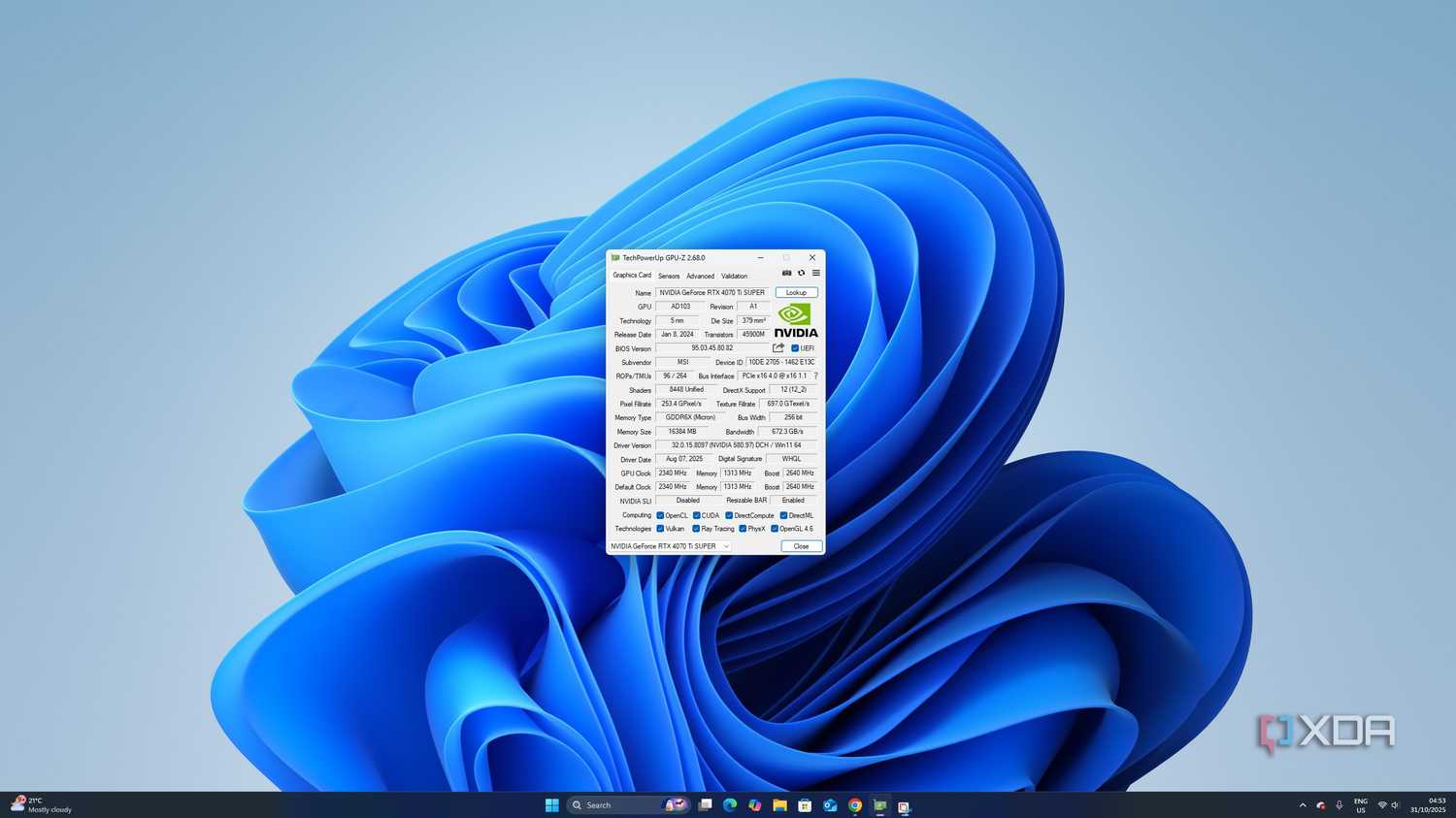 A screenshot of the GPU-Z utility.