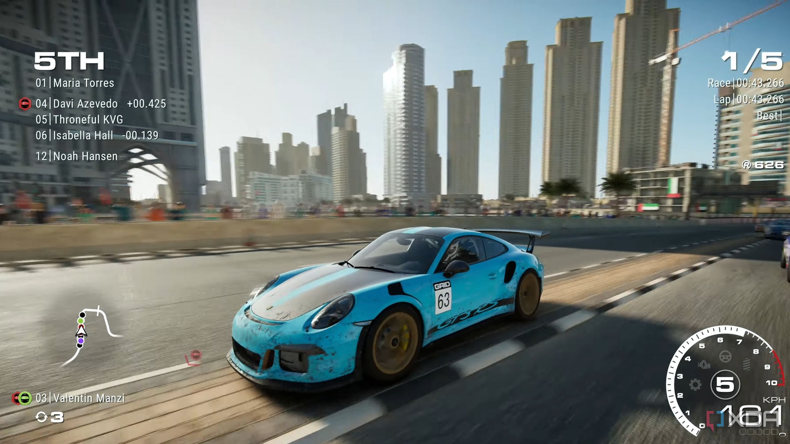 Racing in Dubai in Grid: Legends.