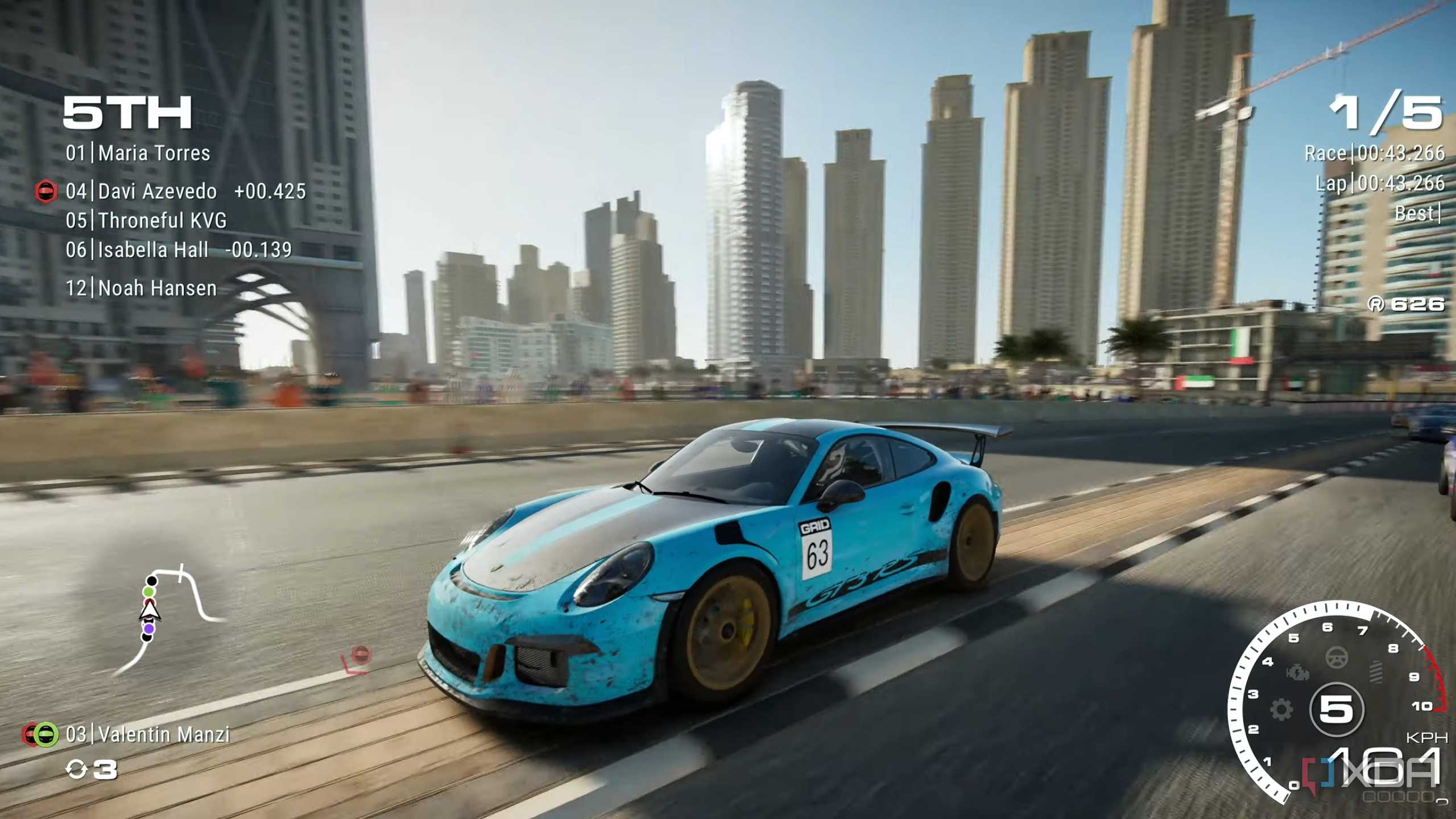 Racing in Dubai in Grid: Legends.