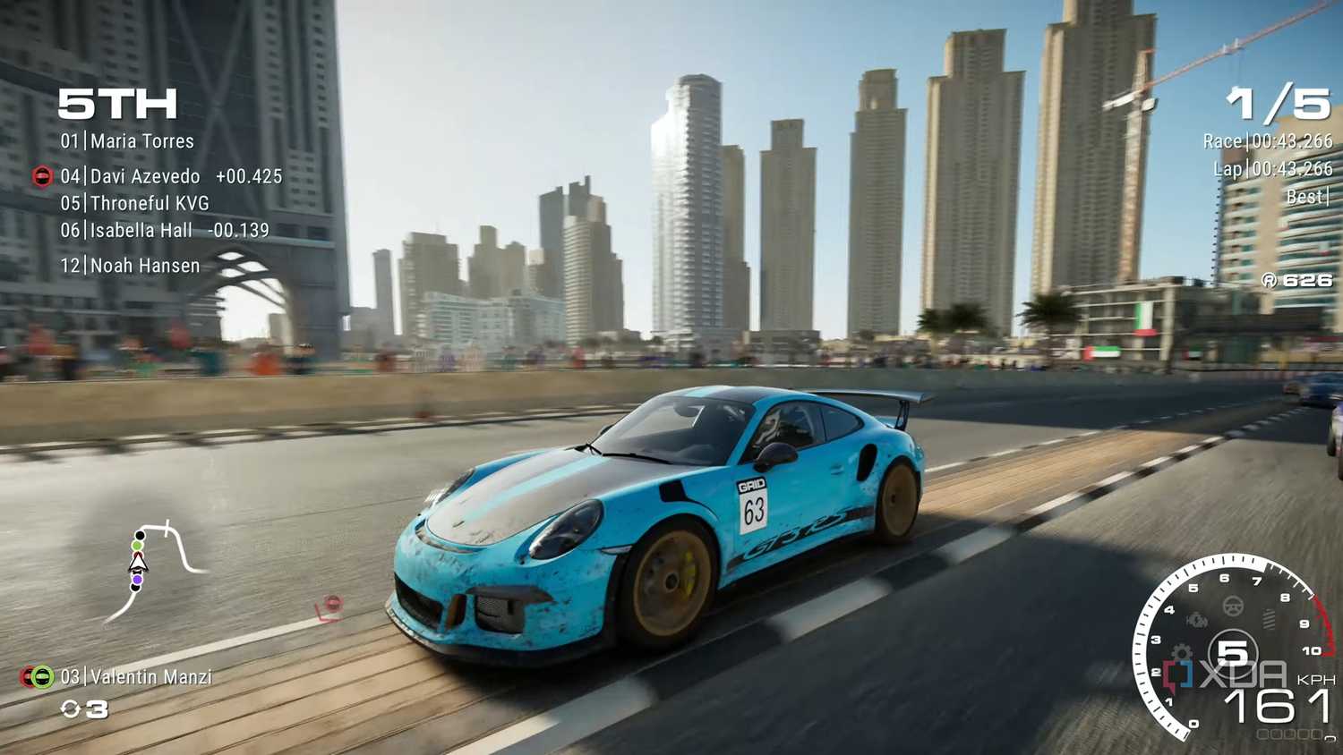 Racing in Dubai in Grid: Legends.