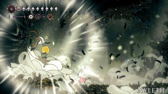 Starting the Nyleth boss fight in Silksong