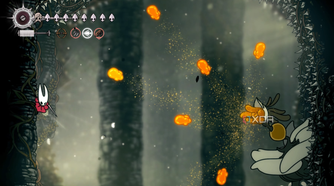 Nyleth shooting pollen projectiles at hornet