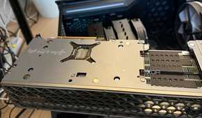 A photo of an RX 9070 XT with the backplate removed