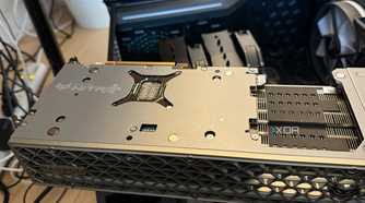 A photo of an RX 9070 XT with the backplate removed